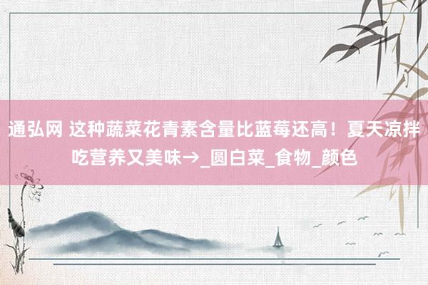 通弘网 这种蔬菜花青素含量比蓝莓还高！夏天凉拌吃营养又美味→_圆白菜_食物_颜色