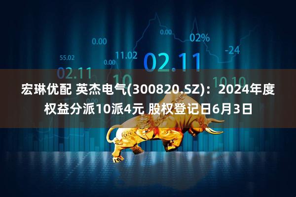 宏琳优配 英杰电气(300820.SZ)：2024年度权益分派10派4元 股权登记日6月3日