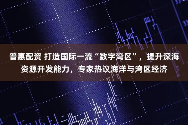 普惠配资 打造国际一流“数字湾区”，提升深海资源开发能力，专家热议海洋与湾区经济
